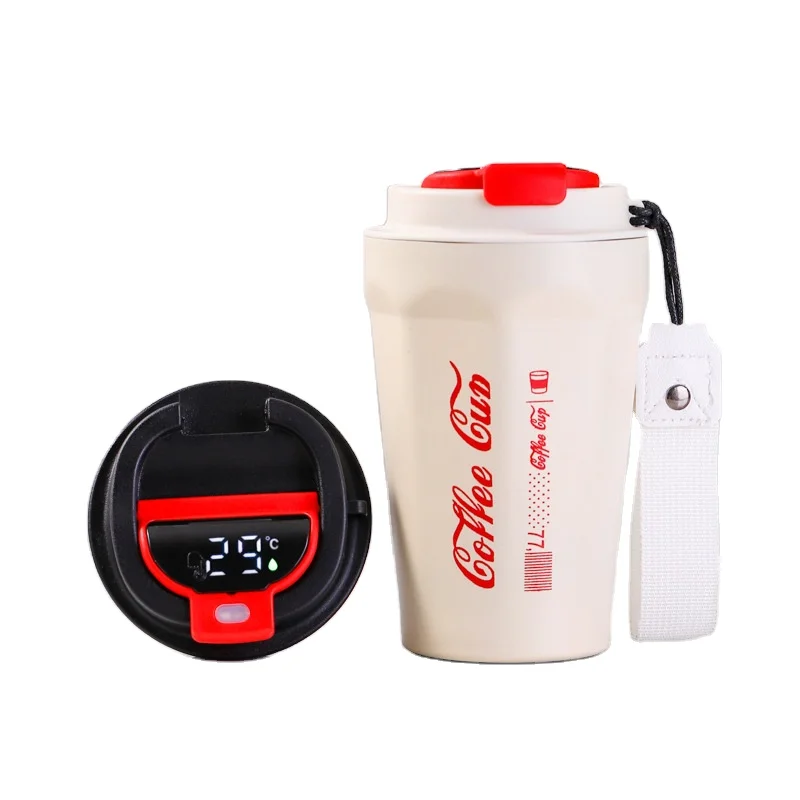 Seaygift portable car electric stainless steel thermos cup double wall intelligent smart temperature control travel coffee mug