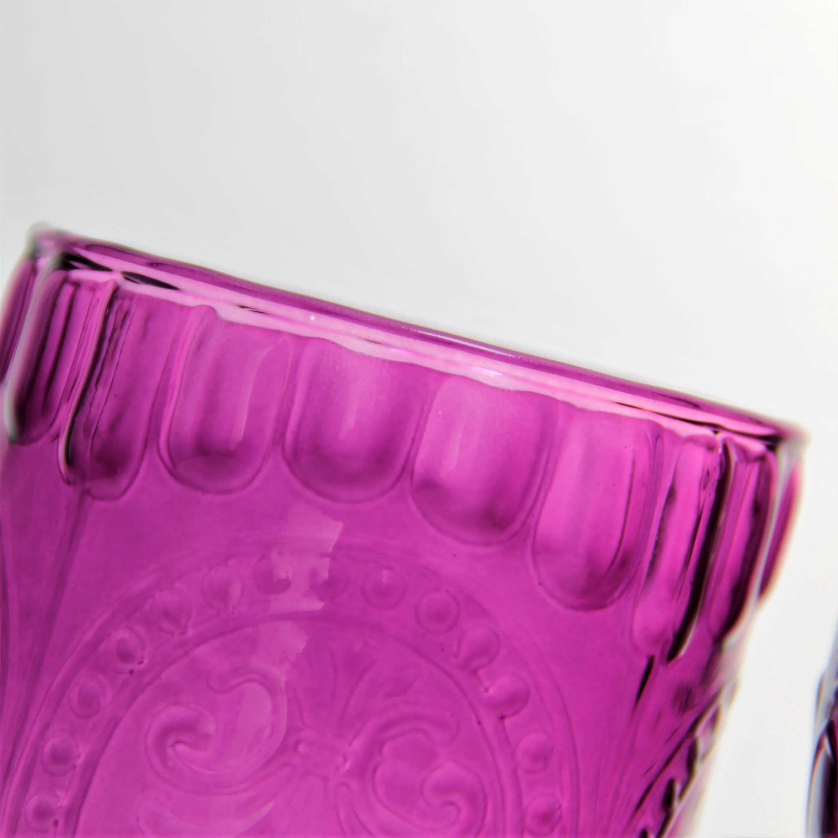 wholesale deep purple colored drinking glass bedside glass water carafe with cup lid