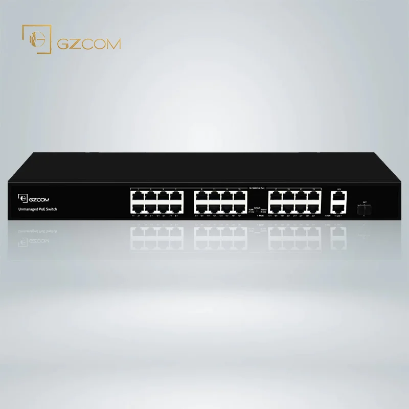 Manufacturer wholesale rack mount Network Switch Hybrid 100/1000M 24 ports PoE Switch for ip camera