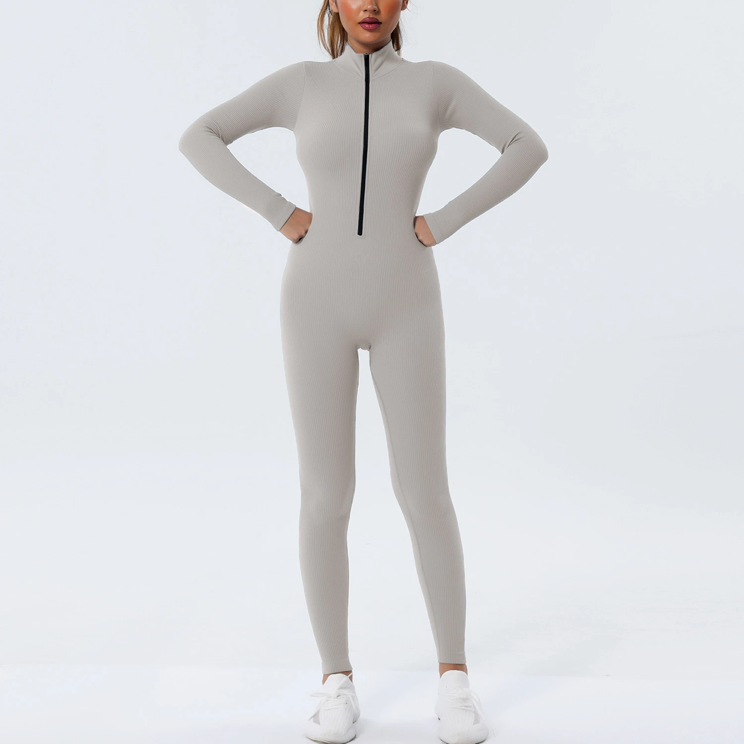 Wholesale Fitness Yoga Active Wear Set Women Gym Yoga Pants Leggings Seamless Workout Sports Top Long Sleeve Yoga Wear Jumpsuit