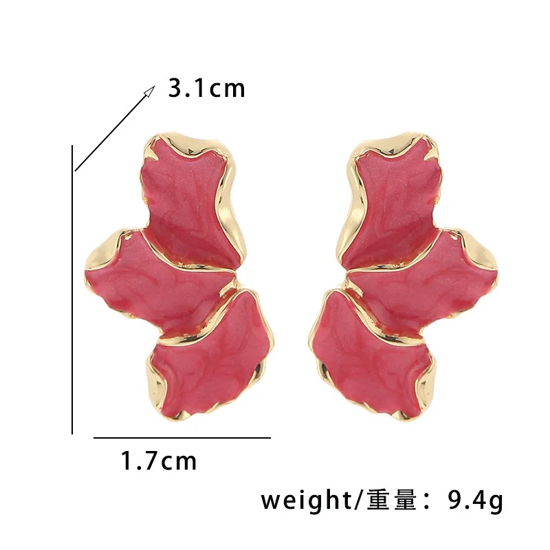 Fashion Jewelry Earrings Maple Leaf enamel Flower Colorful earrings Cute luxury colorful petal earrings for women