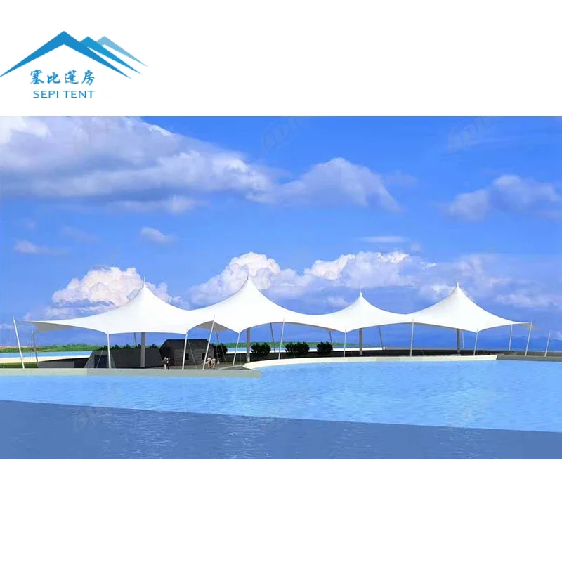 High Quality PVDF Cover Roof Stretch Outdoor Swimming Pool Tent Waterproof Tensile Membrane Structure