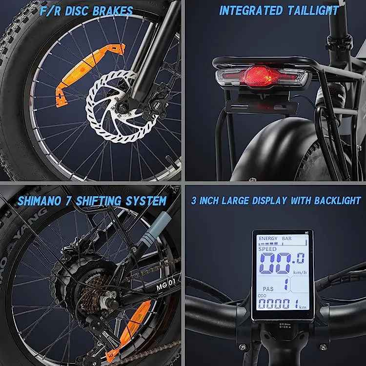 Moutain Bicycle 48V Long Range Electric Bicycle Factory USA Inventory Cheap 20 inch Fat Tire lithium