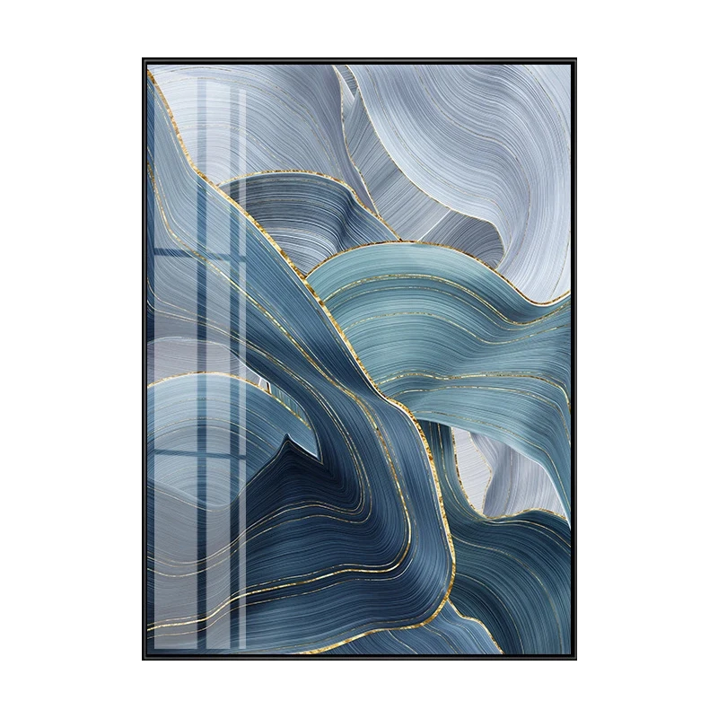 
Modern canvas wall art decor hanging wall glass painting design with frame 