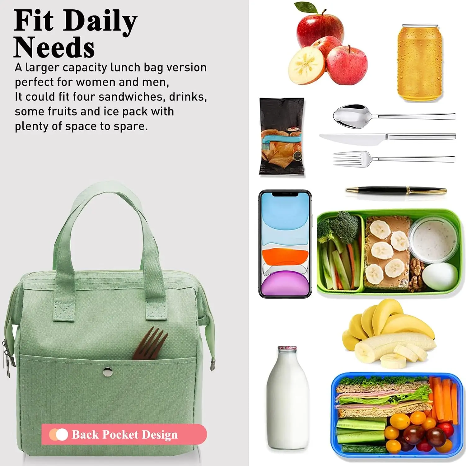 Simple New Fashion Lunch Cooler Bag Thermal Lunch Tote Bag Lunch Bag Insulated