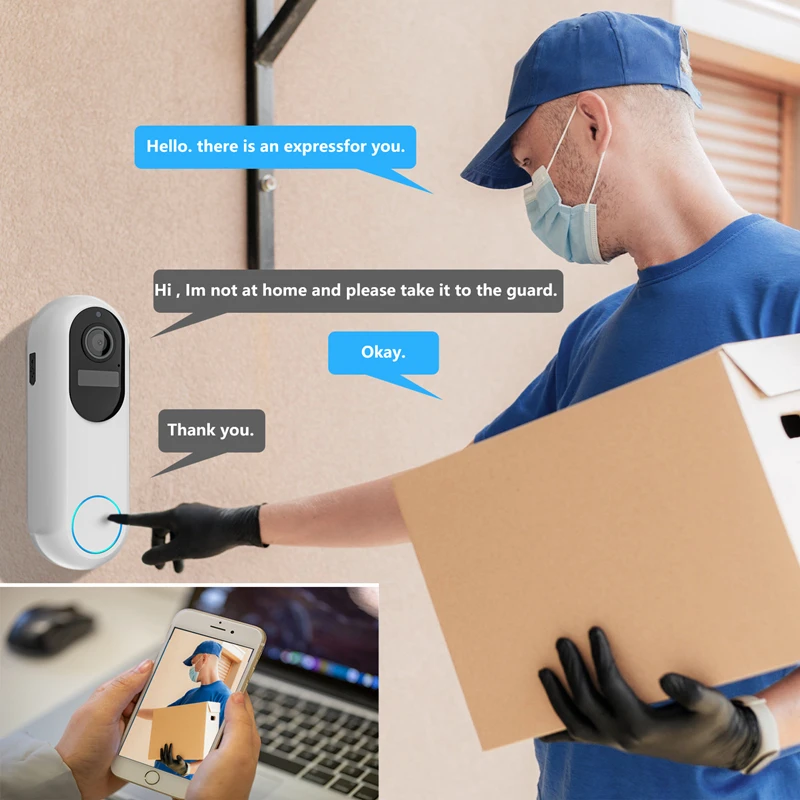 Tuya Video Intercom 1080P Wireless Smart Doorbell IP65 Waterproof Night Vision 5G Dual Band Two-Way Audio Motion Detection