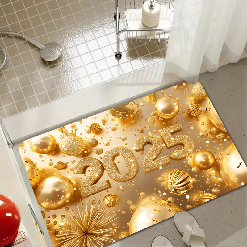 custom carpet Gold 3d printed door mat entrance home welcome mats for front door Non-slip absorbent diatom mud Bath rug