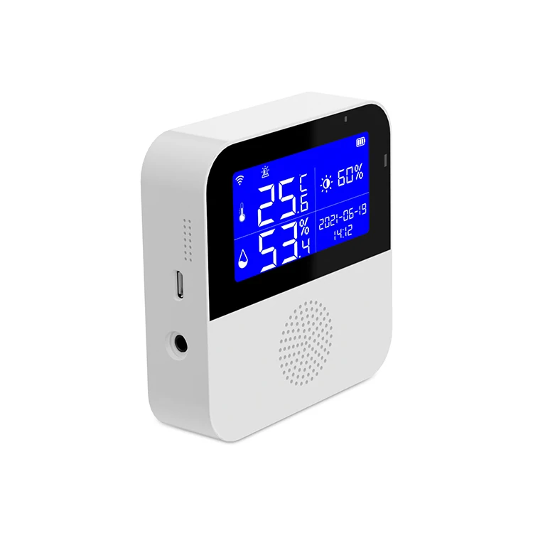tuya wireless wifi smart Temperature Humidity brightness sensor external waterproof temperature sensor with lcd display screen