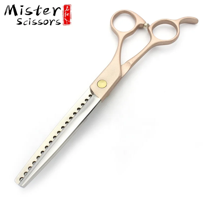 
Rose Gold Professional Pet Grooming Scissors Kit Fishbone Teeth Thinning Scissors 7.0 inch 440C Stainless Steel 