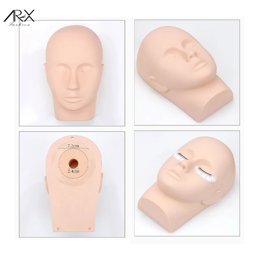 False Eyelashes Training Tool Practice Silicone Mannequin Model Head Beginner Set Practicing Head Mannequin