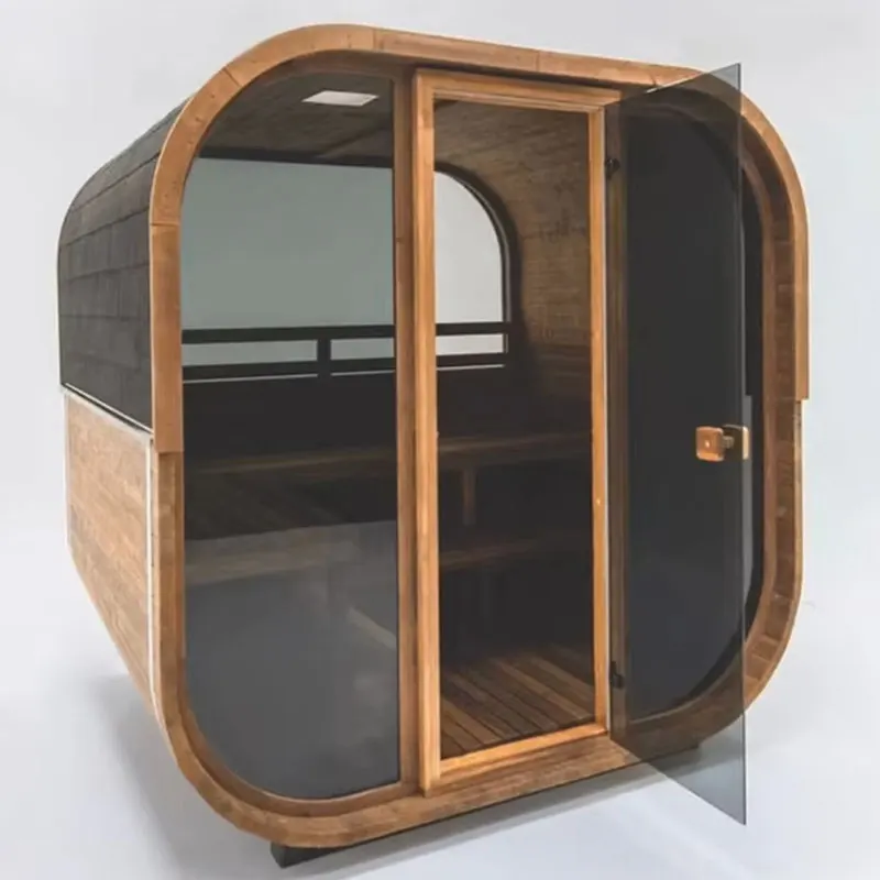 Modern Design Solid Wood Outdoor Cube Sauna Room Steam Sauna