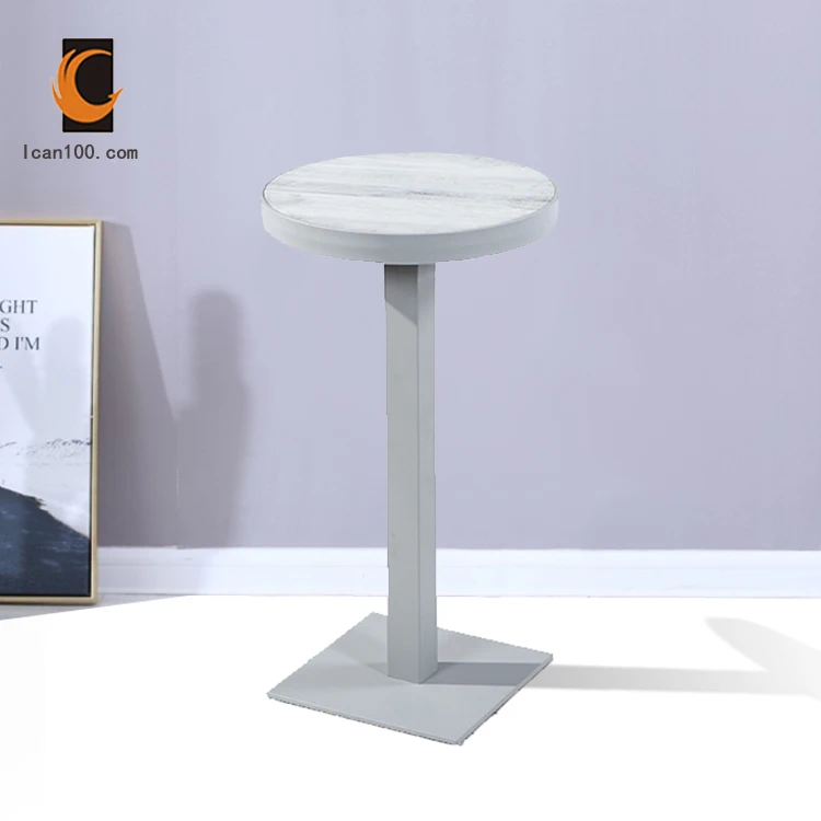 Fashion Luxury Bar Counter Table Leisure Style glass White Standing Haute Cocktail Round Bar Table
