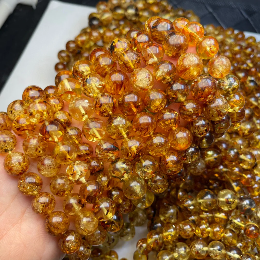 Natural amber Russian Baltic exploding amber exquisite bracelets perfect quality piebald amber