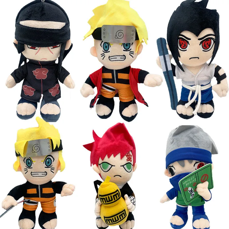 HWL Cute Japanese Anime Narutos Plush Toys Uzumaki Doll Hatake Kakashi Uchiha Sasuke Doll Uchiha Itachi Doll Pillow Plush Toys