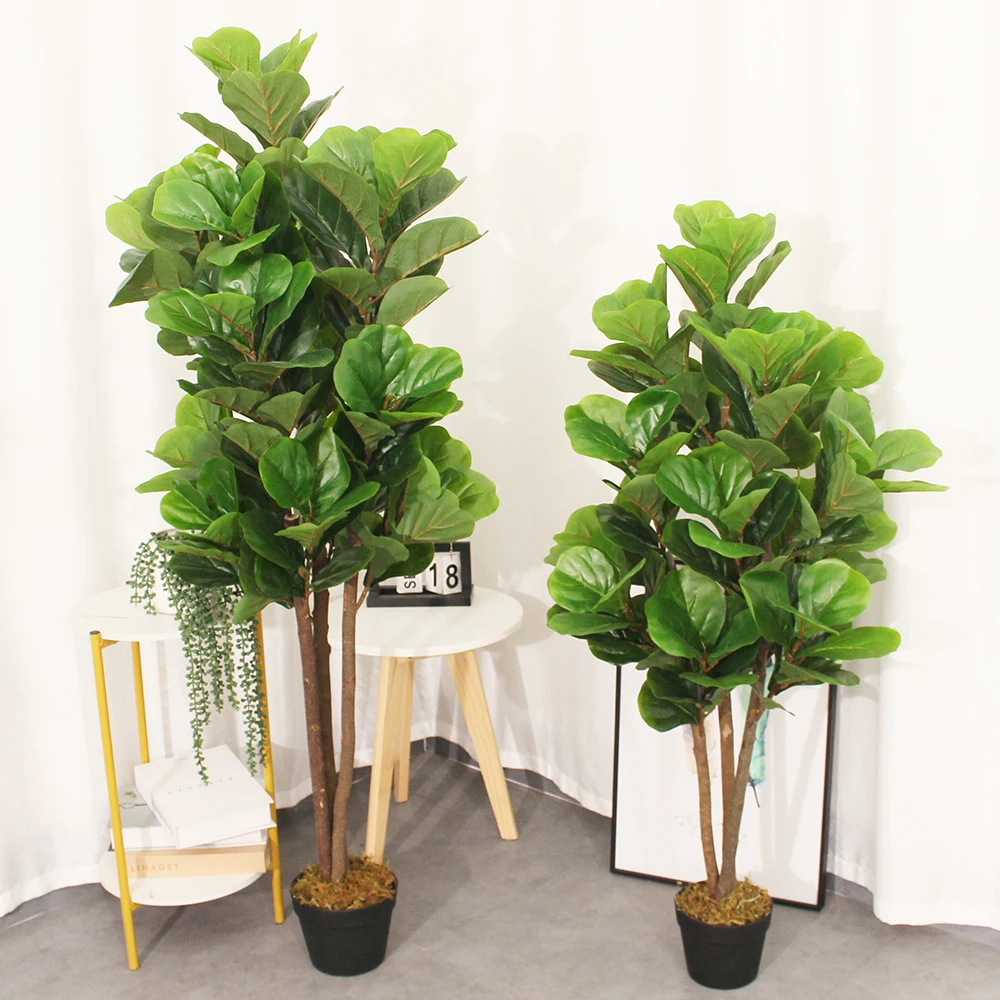 Home Decor 6 Foot Nearly Natural Faux Small Potted Green Lyrata Plants Artificial Fiddle Leaf Fig tree