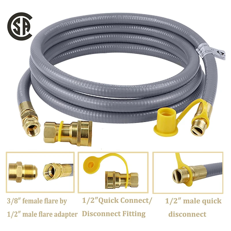 Natural Gas Conversion Kit with 10FT Propane Hose and Regulator Compatible with Kitchen-aid Propane Gas Grill Conversion