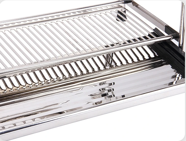 Hot selling 3 Tier Plate Holder Kitchen Storage Dish Drying Rack with Drainboard and Cutlery Cup