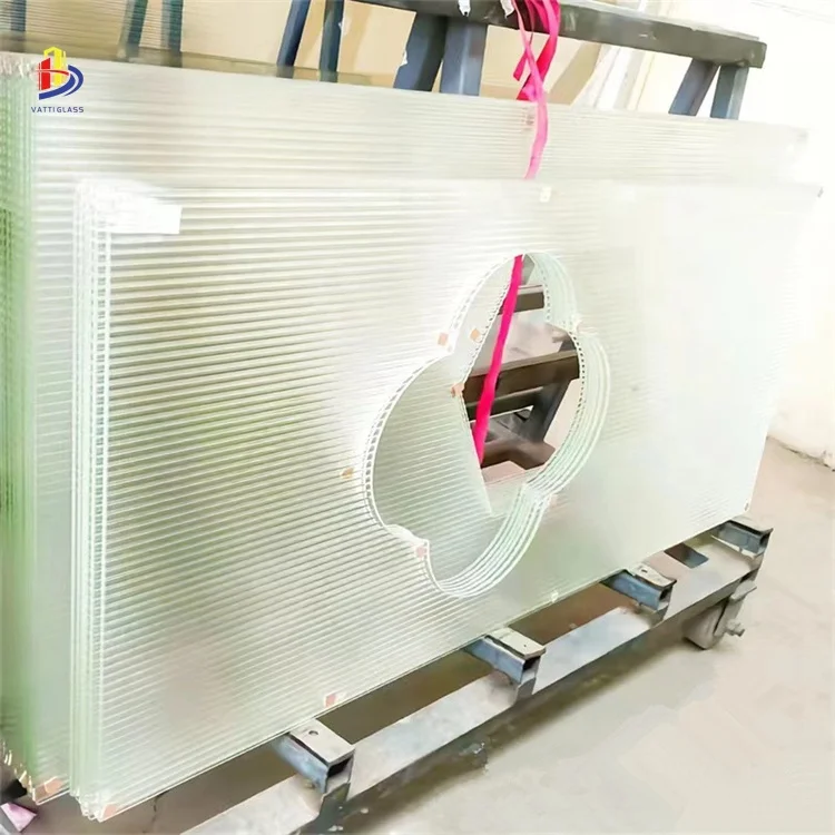 Decorative Pattern Glass Fused Art Patterned Glass Fluted Laminated Glass Panels for Wall Decoration