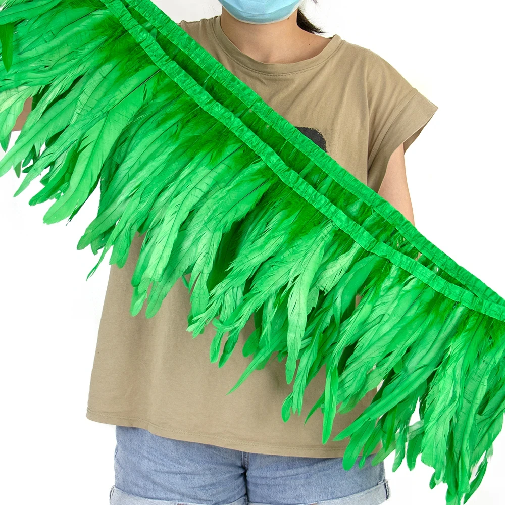 Factory Wholesale Chicken Feather Trims And Fringes 8-10inch Rooster Feather Chicken Feather Trimming For Festival&party