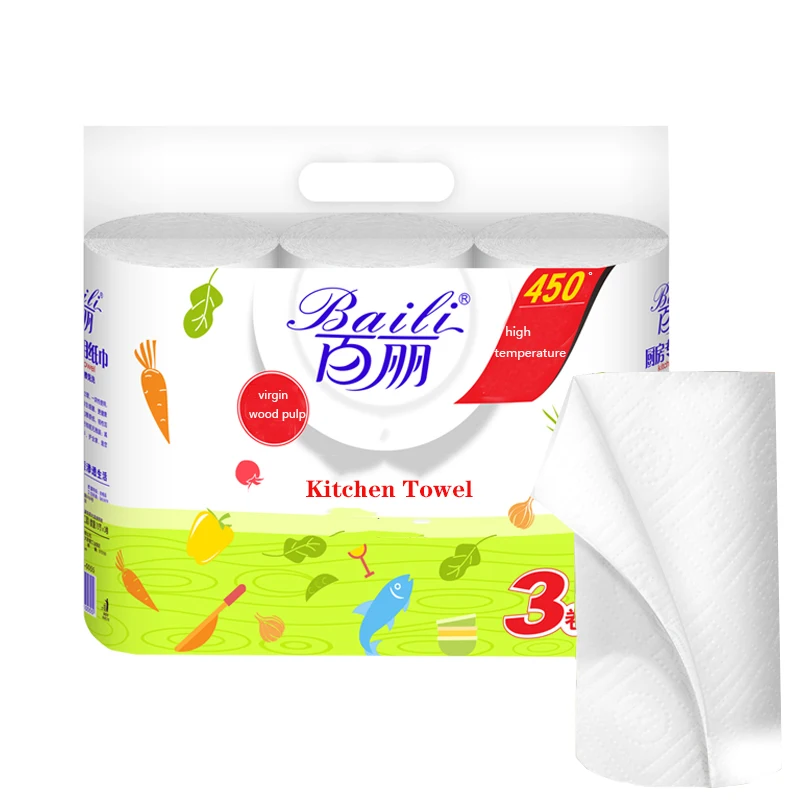 Hot Sale 2 Ply Embossed Quilted Thickest Kitchen Roll Towels Paper Custom Oil Cleaning Kitchen Paper
