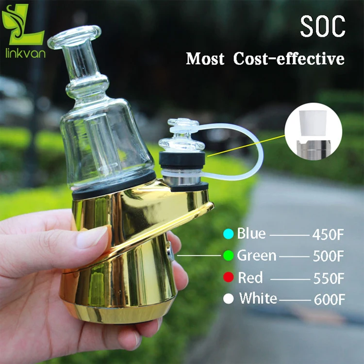 
Mini SOC Vape Kit Smart Powerful Oil Heating Portable Dab Rig Wax Pen Glass Tank enail Tobacco Dry Herb 