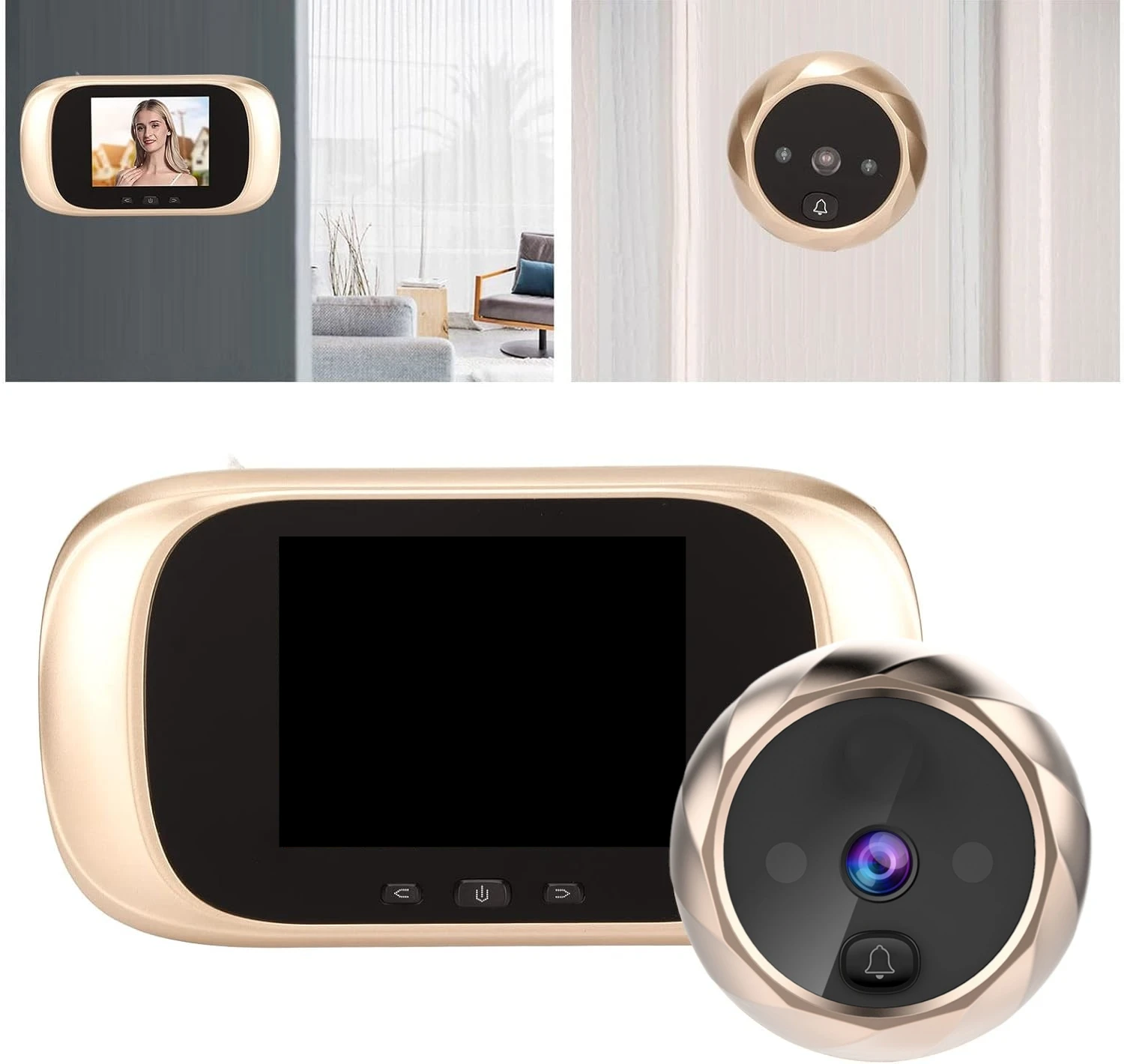 Hot Sell Cheap Video Doorbell Peephole Smart Door Viewer 120 Degree Wireless Security IR Night Version Monitor Dingdong Camera