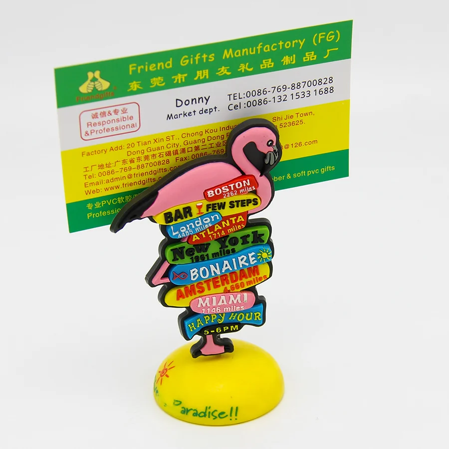 High Quality Custom Card Clips 3D Animal Shape Soft Pvc Silicone Rubber Memo Clip Holder