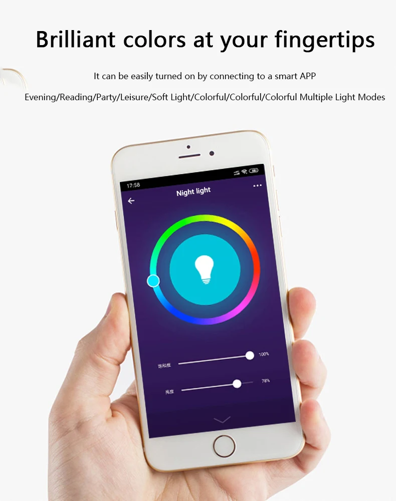 LED Touch Sensor Dimmable RGB Color Changing APP Controlled Smart WIFI Beside Night Lamp