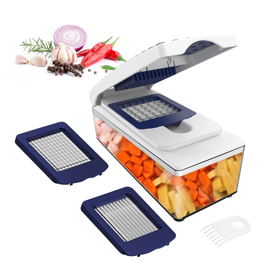 Factory Price Multifunctional Vegetable Onion Chopper with Filter Basket Vegetable Onion Cutter Slicer and Food Dicer