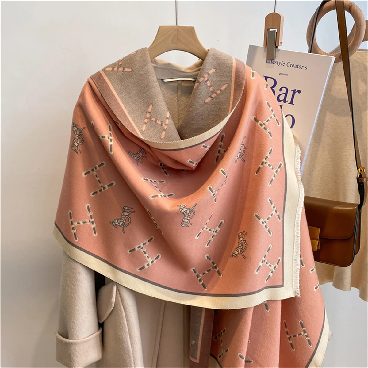 2024 new design winter warm tartan winter wedding shawl luxury designer women cashmere feel pashmina shawls scarves