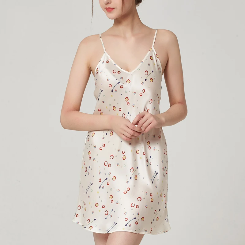 Direct Selling Sexy Night dress Summer Satin Silk Nightwear Women Sleepwear Pajamas Sleeping Dress