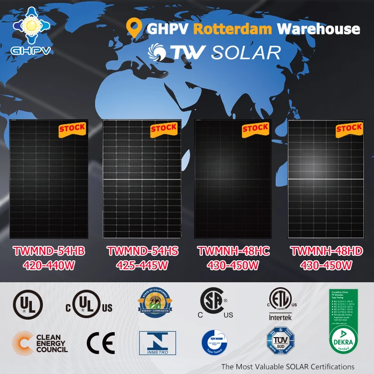 Eu Stock Tongwei Panouri Solare TWMNH-48HD 430W 435W 440W 445W 450W Black Frame Bifacial N Type PV Module Solar Panel Quotes