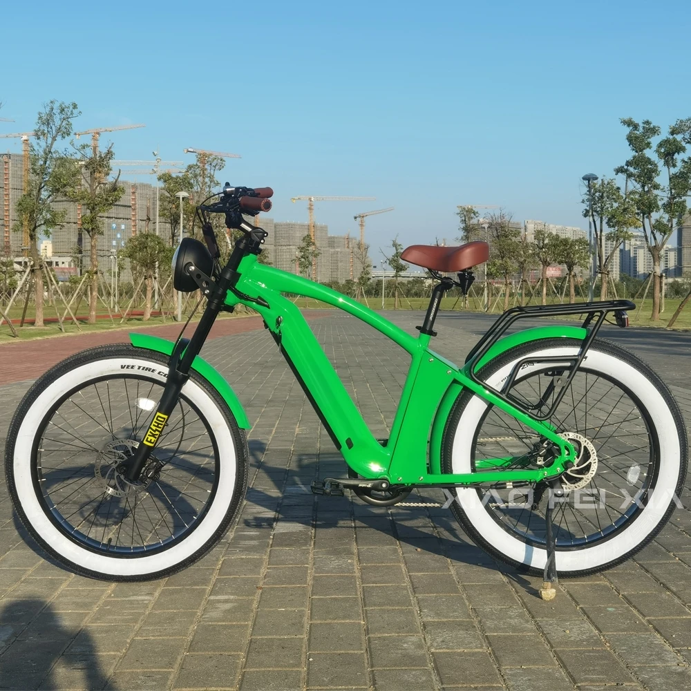 20Ah Lithium Battery 60V 1000W New Hybrid Bicycle 26' Tire Fat Beach Cruiser Ebike Step Over Electric City Bike for Adults