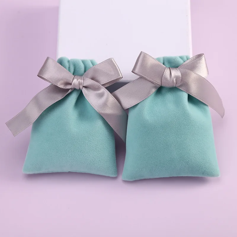 Low MOQ Colorful Flannelette Pocket Jewelry Velvet Storage Bag Small Drawstring Pouch for Gift Ring Custom Logo
