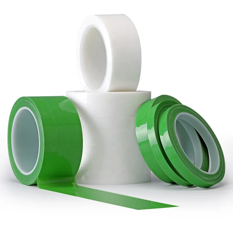 Green/White Waterproof PE No residue Grid Curing Tape Protective duct Tape with Plastic core for Sheltering