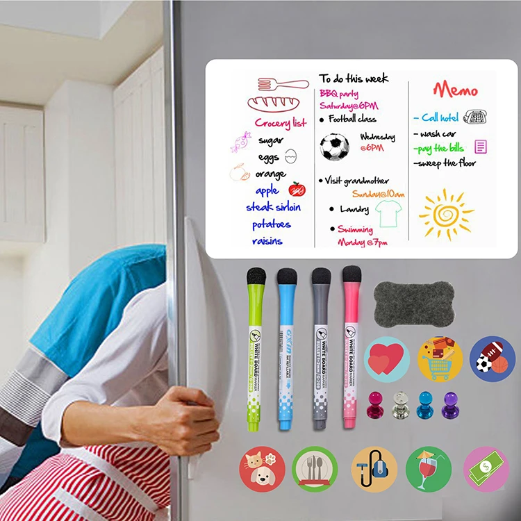 12*8 Inch Dry Erase White Magnetic Board Magnetic Whiteboard Sticker