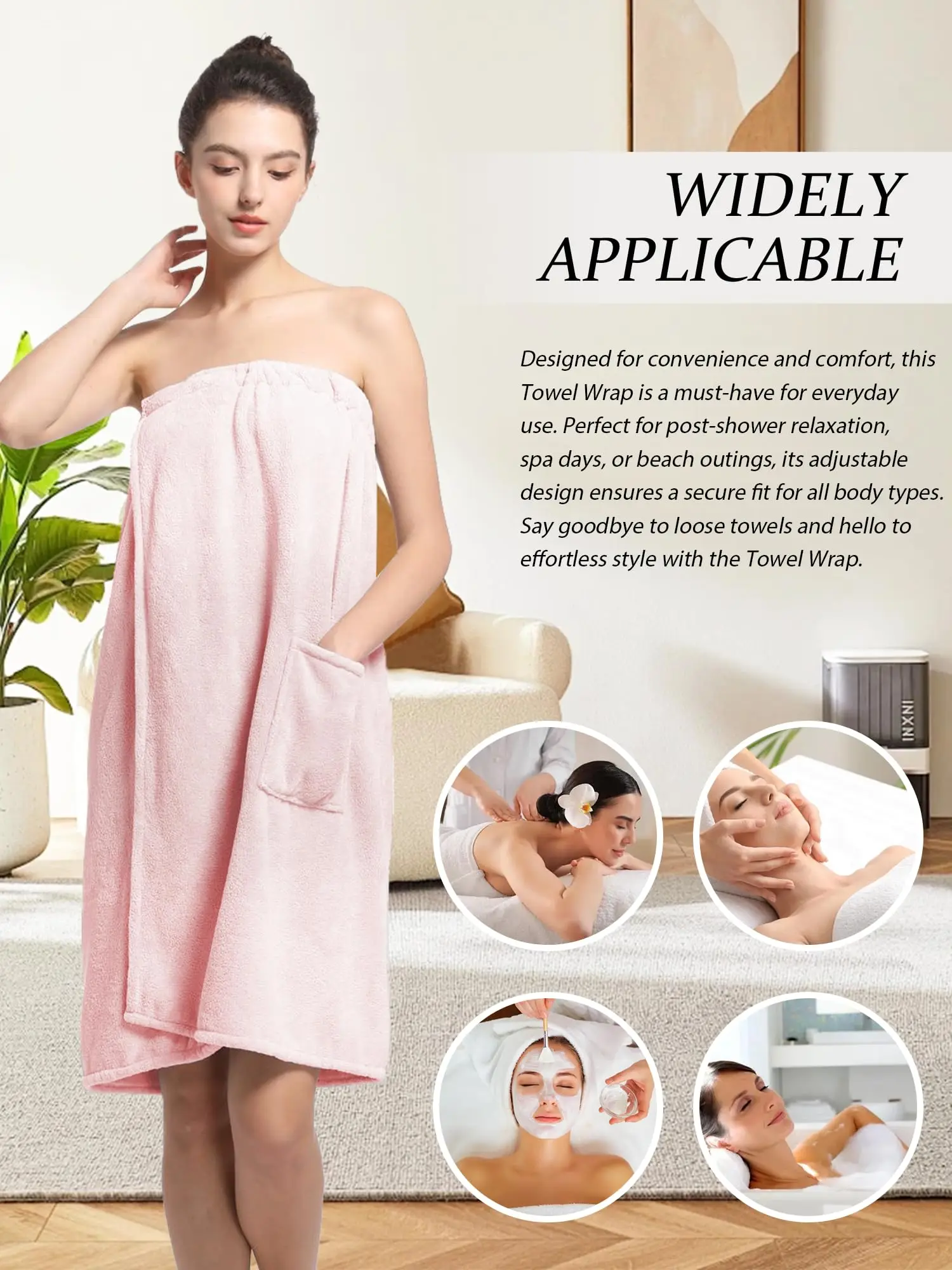 Custom Logo Shower Body Wrap Absorbent Magic Dry Microfiber Bath Skirt Beauty Salon Women Bath Towel Spa Ladies Bath Skirt