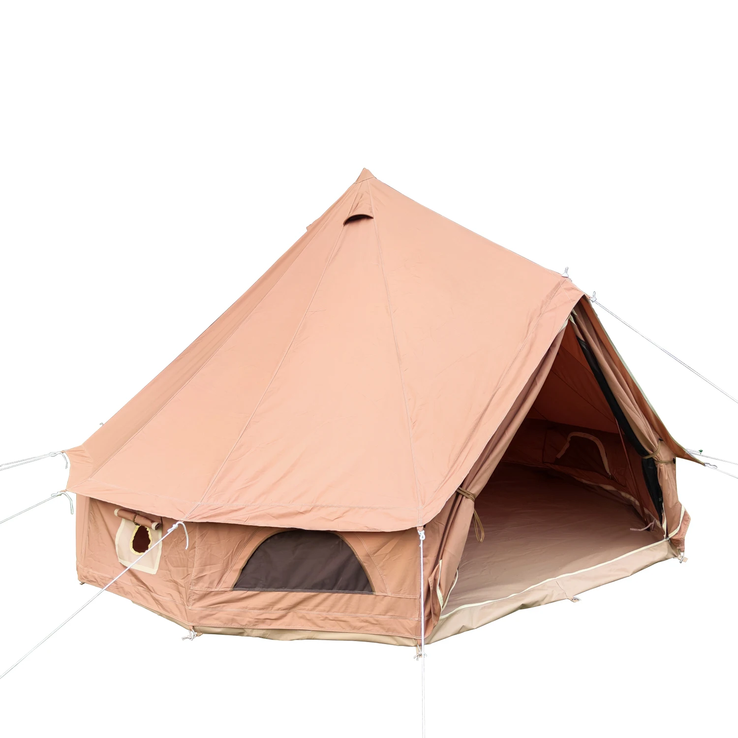 USA warehouse Canvas Bell Tent 4 Season Glamping Tents for Camping, Yurt Tent House for 4/6/8 Adults Living