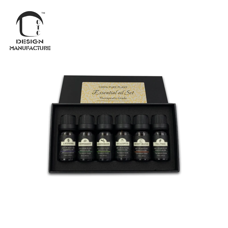 2022 new hot sale high quality therapeutic grade 100% TOP 6*10ml  pure plant essential oil set for holiday gift
