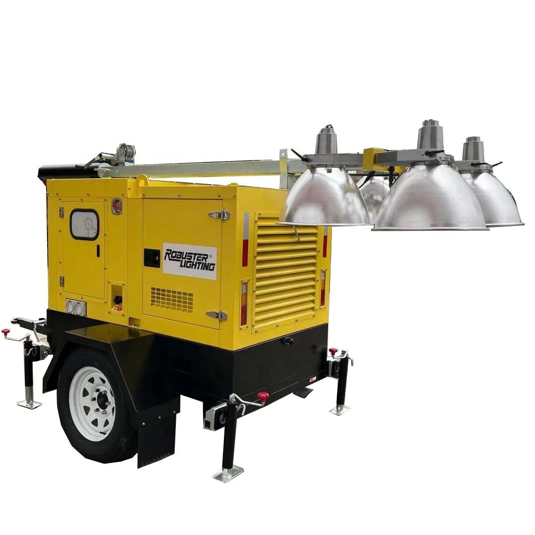 4*1000W 20KW дизельный генератор портативная световая башня прицепа для строительства