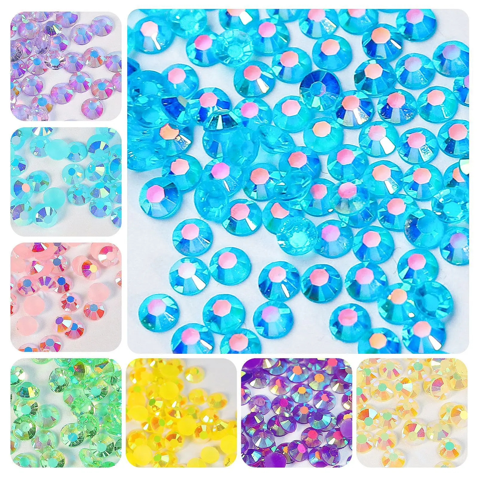 SITELENABY  24 Grid  3500pcs Newest Crystal Resin Luxury Chrome Design Flat back Crystals Nail Art Decorations  Nail Rhinestones