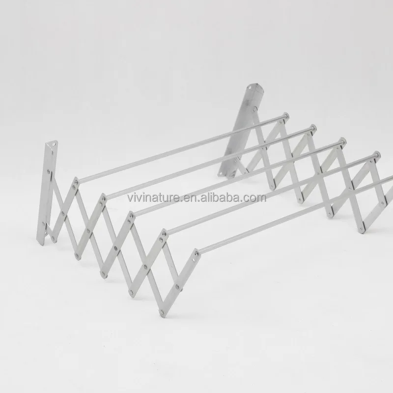 Wall mounted telescopic towel hanger and clothes rack