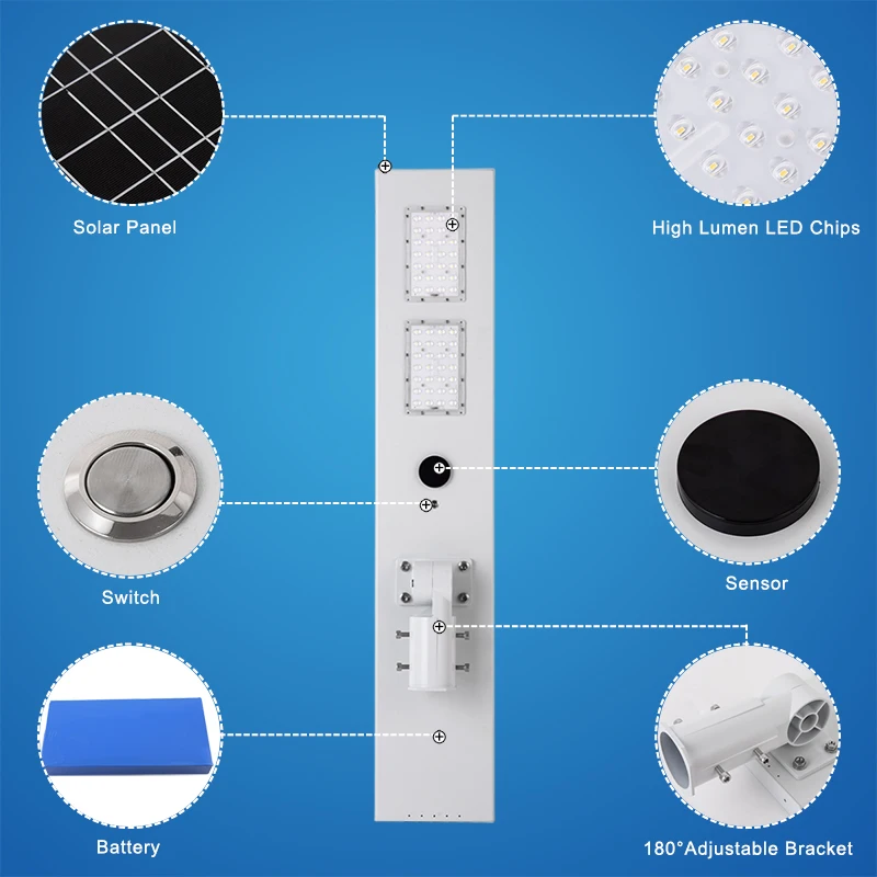high quality 40w integrated solar street light ip65 outdoor garden
