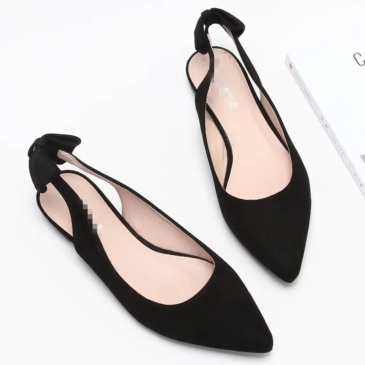 New design ladies fancy OEM pointed toe slingback flats comfortable pump shoes