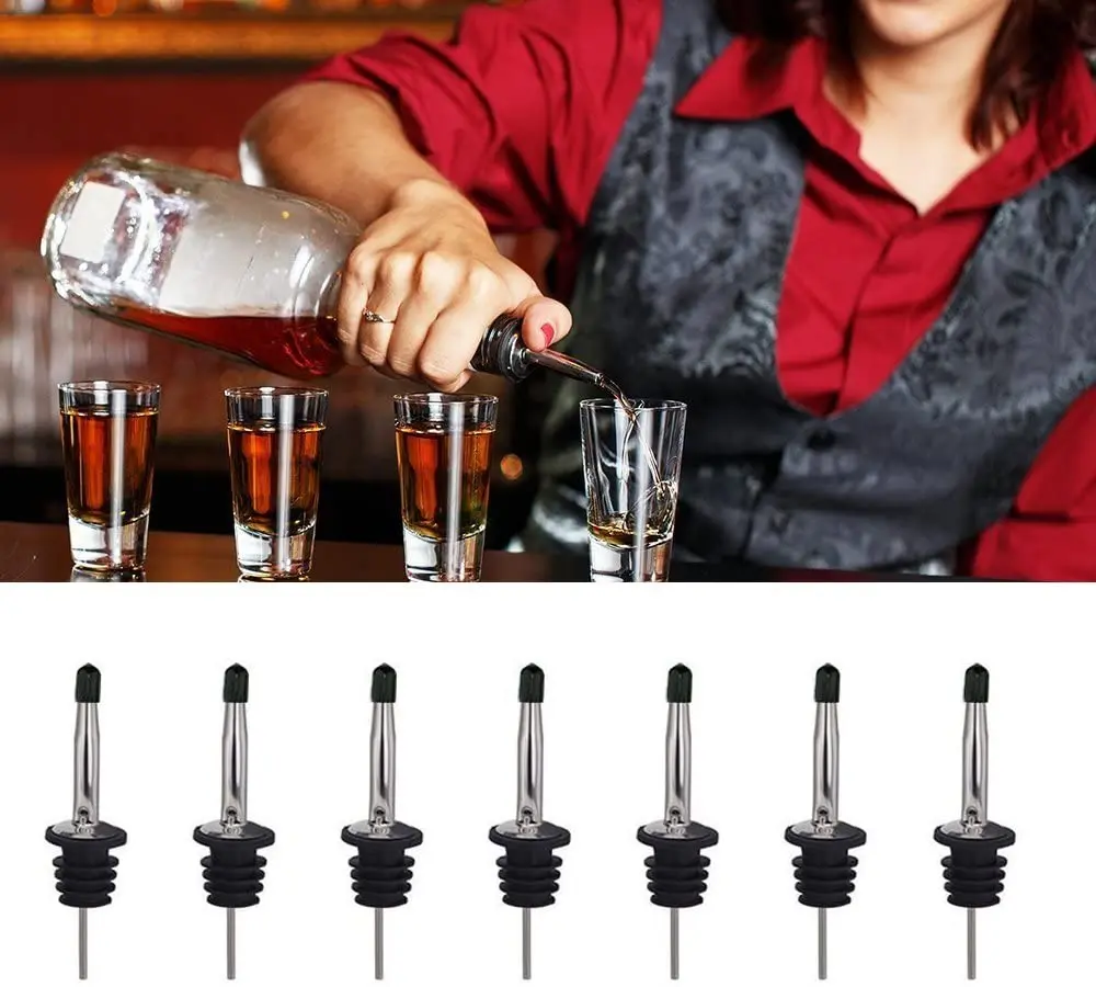 High Quality Stainless Steel Pourer Spout Bottle Dispenser Bar Tool Speed Spout Liquor Liquid Wine Pourer For Wine Or Olive Oil
