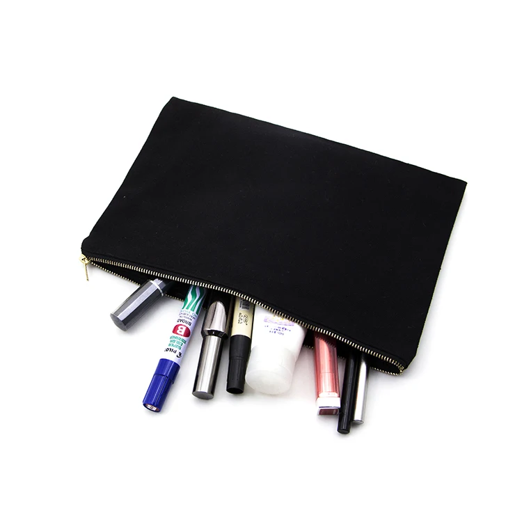 Маленькая черная парусиновая Сумочка для хранения косметики с логотипом на заказ, 100% хлопок, сумка-клатч для туалетных принадлежностей с молнией