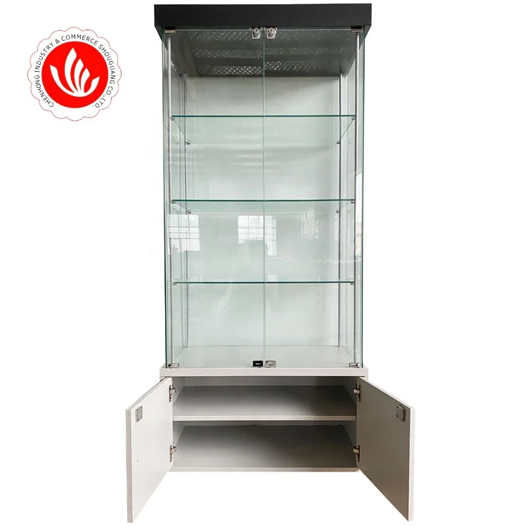glass showcase display cabinets with storage