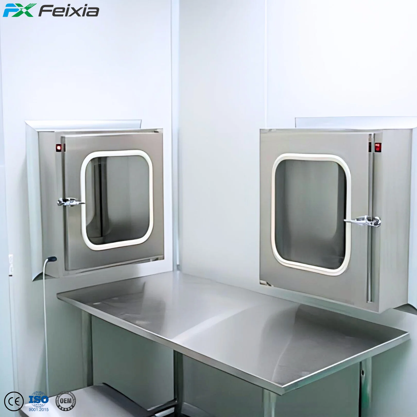 GMP Cleanroom Dynamic Stainless Steel Static Clean Room Air Shower Pass Box Transfer Window