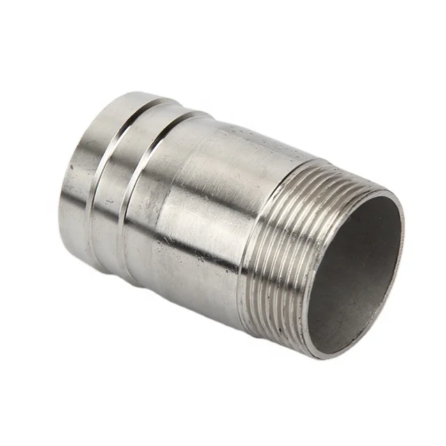 SS304 316 stainless steel hose pipe fittings/round male threaded nipple pipe joints/double head connector plumbing accessories