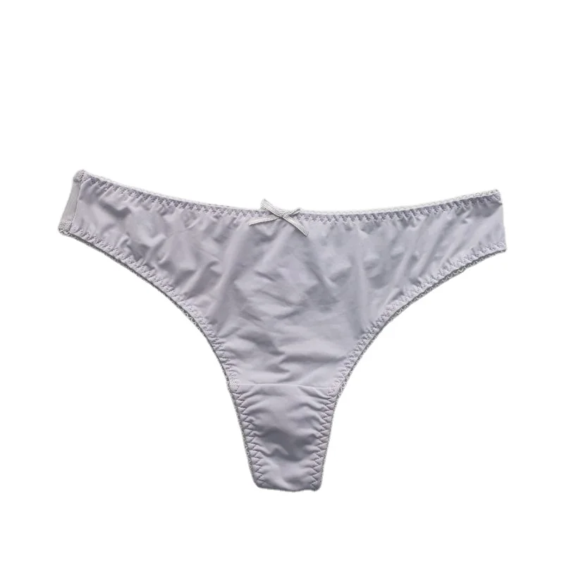 OEM Factory Customized Microfibre and Mesh Panties Soft Breathable Ice Silk Thong For Women Ladies Girls